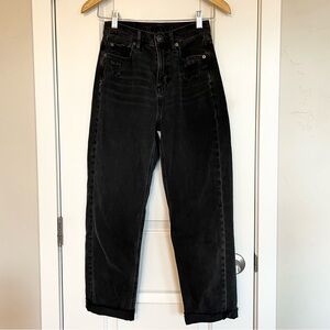 American Eagle Women’s Highest rise 90s Boyfriend jeans Faded black Size 0 Loose